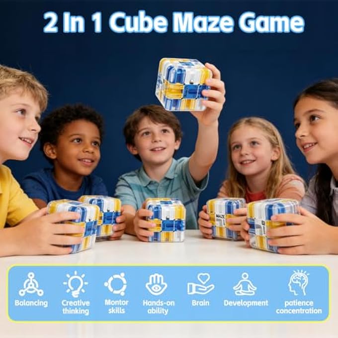 3D LABYRINTH CUBE, LARGE MAZE 3D PUZZLES, BLUE - Image 3